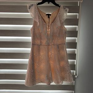 Aqua White Lace Dress Size M